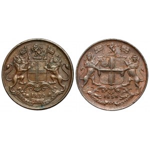 India, 1/4 anna 1835-1858 (2pcs)