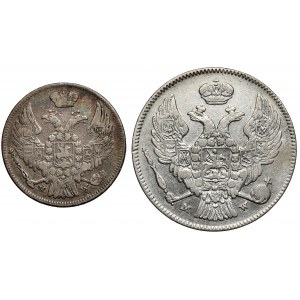 30 kopějek = 2 zlaté 1836 a 15 kopějek = 1 zlatý 1837 (2ks)