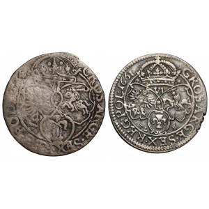 Zikmund III Vasa a Jan II Kazimír, šestipence 1624-1661 (2ks)
