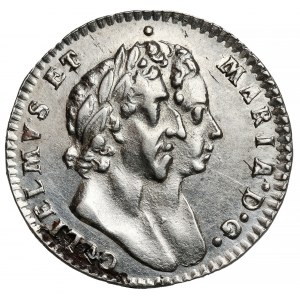 Anglicko, William &amp; Mary, 3 pence 1690