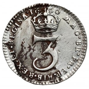 Anglicko, William &amp; Mary, 3 pence 1690