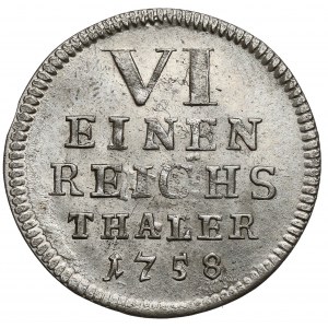 Sachsen-Hildburghausen, Ernst Friedrich Karl, 1/6 Taler 1758