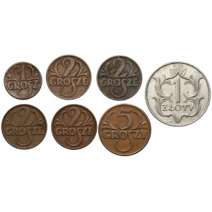 1 grosz - 1 złoty 1923-1934 (7szt)