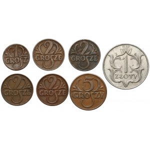 1 Pfennig - 1 Zloty 1923-1934 (7Stück)