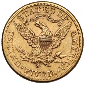 USA, 5 dolarů 1885-S