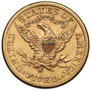 USA, 5 dolárov 1885-S
