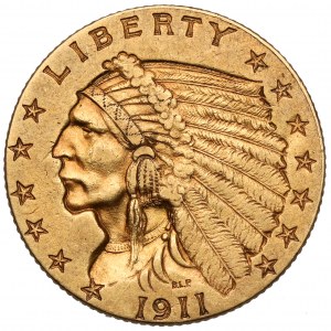 USA, 2 1/2 Dollar 1911 - Indianerkopf