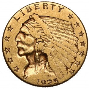 USA, 2 1/2 Dollar 1925 - Indianerkopf