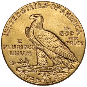 USA, 5 dolarů 1910 - Indiánská hlava