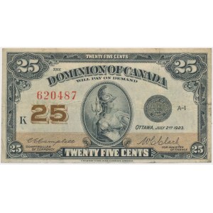 Canada, 25 Cents 1923