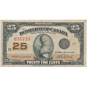 Canada, 25 Cents 1923