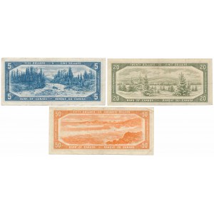 Canada, 5, 20 & 50 Dollars 1954 (3pcs)