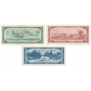 Kanada, 1, 2 a 5 dolárov 1954 (3 ks)