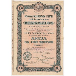BERGSZLOS Gesellschaft der Brauereien und Spirituosenhefefabriken, PLN 100