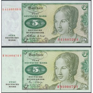 Deutschland, 5 Mark 1960 und 5 Mark 1980 (2Stück)