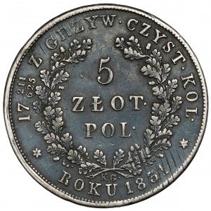 Powstanie Listopadowe, 5 złotych 1831 KG