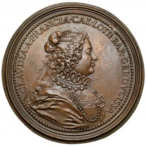 Francúzsko, Lotrinsko, medaila 1800 - Karol III, lotrinský vojvoda a francúzska Klaudia