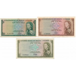 Malta, zestaw banknotów MIX (3szt)