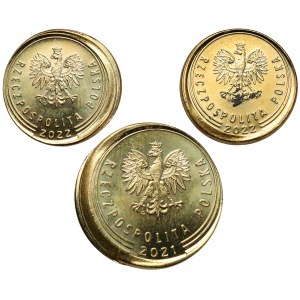1-5 centov 2021-2022 - mincovňa sa ničí (3ks)