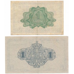 Nórsko, 1 koruna 1943 a Dánsko, 1 koruna 1921 (2ks)