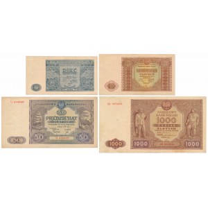 Set of 5 - 1,000 gold 1946 (4pcs)