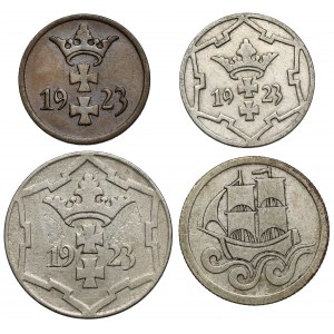 1-10 Fenig und 1/2 Gulden, Satz (4 St.)