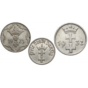 10 fenigów i 1/2 - 1 gulden, zestaw (3szt)