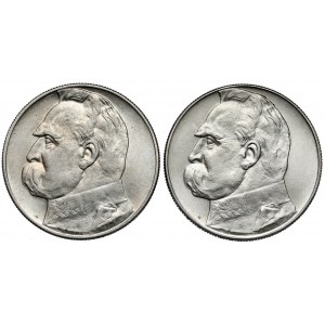 Piłsudski 10 złotych 1936-1939, zestaw (2szt)