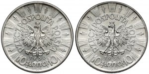 Piłsudski 10 złotych 1936-1939, zestaw (2szt)