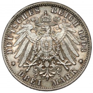 Baden, 3 mark 1908-G