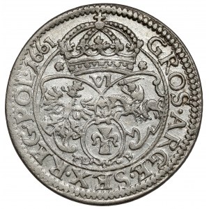 Jan II Casimir, Sechster Krakau 1661 TLB - Zierschild - sehr selten