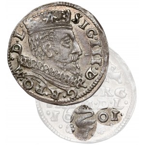 Zygmunt III Waza, Trojak Wilno 1601 - Łabędź nad V - piękny