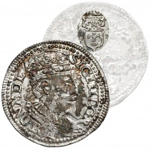 Sigismund III. Vasa, Trojak Olkusz 1596 - dekorative Krone
