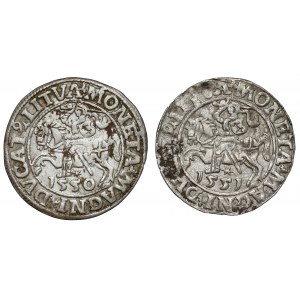 Sigismund II Augustus, halber Pfennig Vilnius 1550 und 1551 (2 Stück)