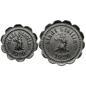 Štetín, 10 a 50 fenigov 1920 (2 ks)