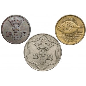 1-10 fenigów 1923-1937, zestaw (3szt)