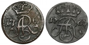 August III Sas, Szeląg Toruń 1761 i Gdańsk 1763 (2szt)
