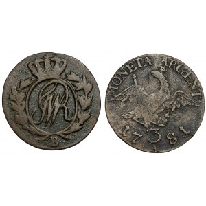 Južné Prusko, polpenny Wroclaw 1797 a 3 krajcary 1781-A (2 ks)