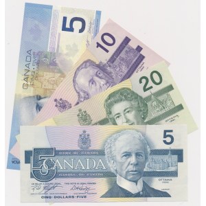 Kanada, 5 - 20 Dollars 1986-2002 (4szt)