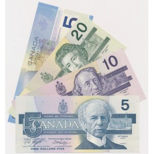 Kanada, 5 - 20 Dollars 1986-2002 (4szt)
