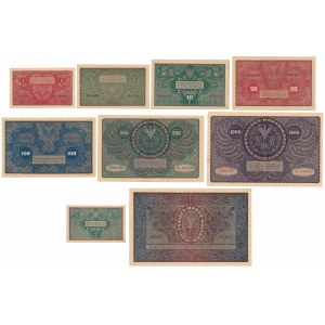 Denomination set 1/2 - 5,000 mkp 1919-1920 (9pcs)