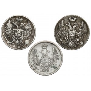 Russia, 10 kopeks 1821-1850, lot (3pcs)