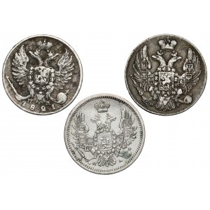 Russland, 10 Kopeken 1821-1850, Satz (3tlg.)