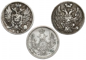 Rosja, 10 kopiejek 1821-1850, zestaw (3szt)