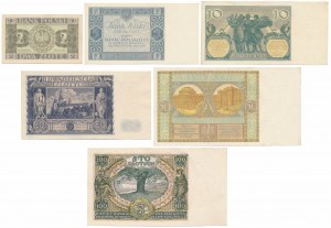 Zestaw ładnych banknotów z lat 1929-1936 (6szt)