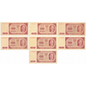 100 złotych 1948 - MIX serii (7szt)