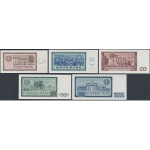 Německo, DDR, sada nominálních hodnot 5 - 100 marek 1964 (5 ks)