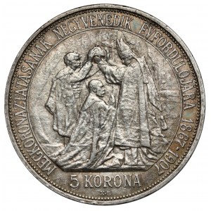 Rakúsko-Uhorsko, František Jozef I., 5 korún 1907 - 40. výročie korunovácie