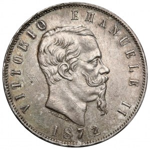 Italy, Vittorio Emanuel II, 5 lire 1872