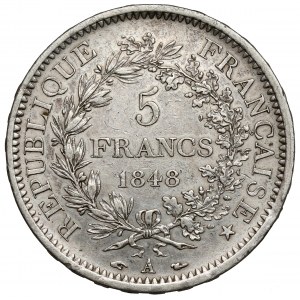 Francie, 5 franků 1848-A